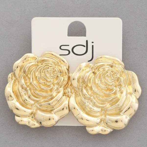SDJ Rose Metal Clip Earring