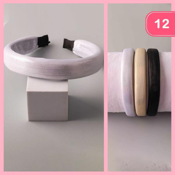 Metallic Thread Puffy Headband (12 Units)