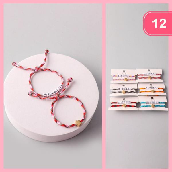 Mindful Star Rope Tied Bracelet (12 Units)