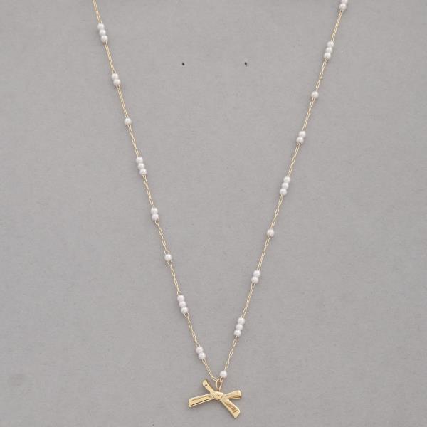 DAINTY BOW PEARL BEAD NECKLACE