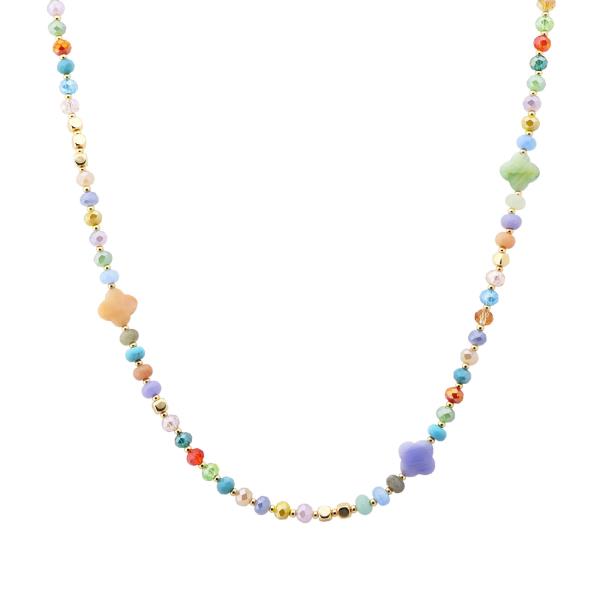 Marbling Flower Bead Necklace