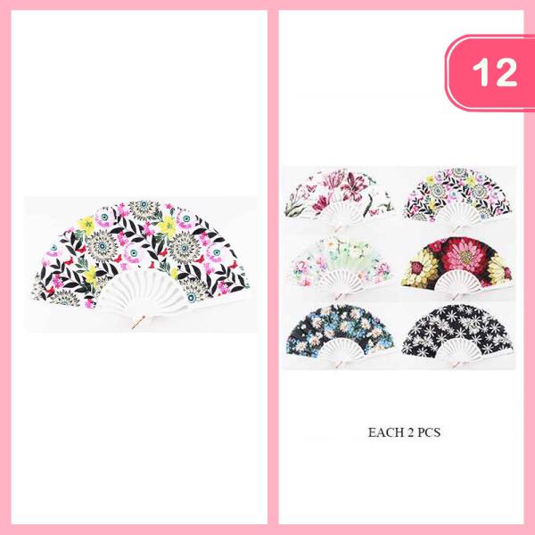 Flower Lace Hand Fan (12 Units)