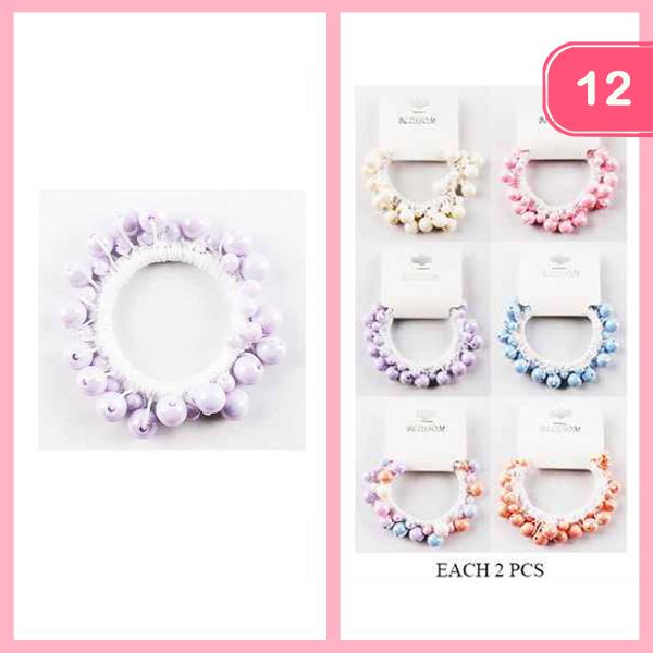 Colorful Beaded Hair Tie (12 Units)