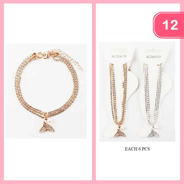 Rhinestone Anklet (12 Units)