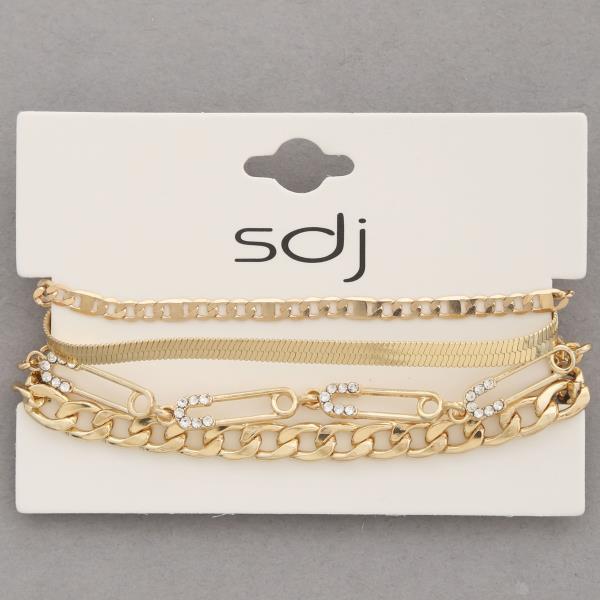 SDJ Curb Link Metal Bracelet Set