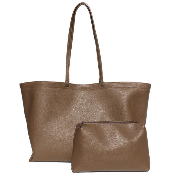 2IN1 PLAIN TEXTURED TOTE BAG W POUCH SET