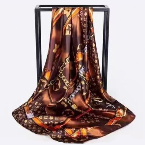 Multi Pattern Silky Bandana Neck Square Scarf