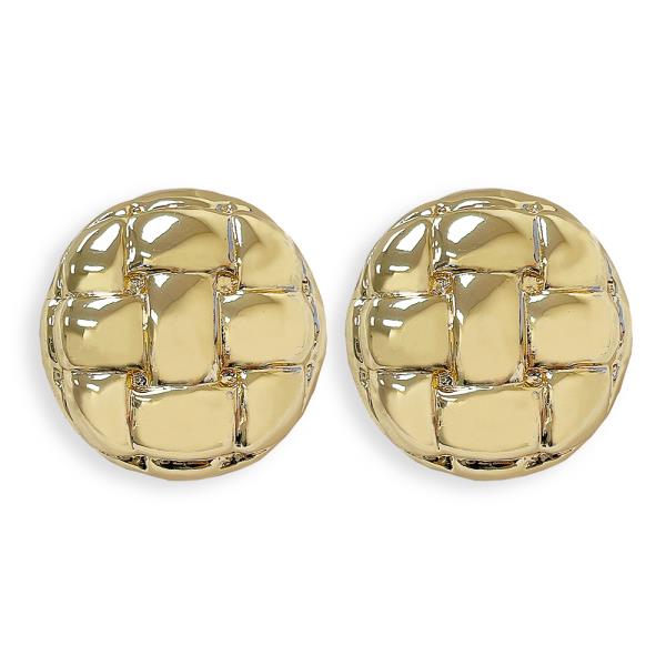 Puffy Button Metal Earring