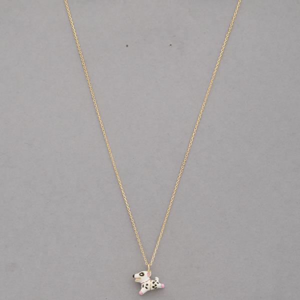 Soddajo Dainty Dog Charm Gold Dipped Necklace