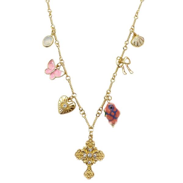 Cross Multi Charm Necklace