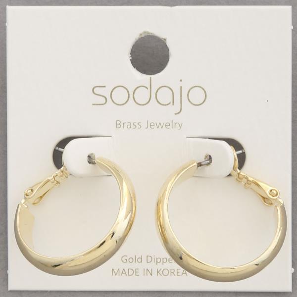 SODAJO GOLD DIPPED HOOP EARRING