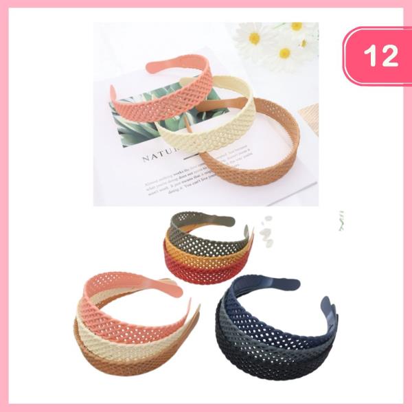 Grid Pattern Headband (12 Units)