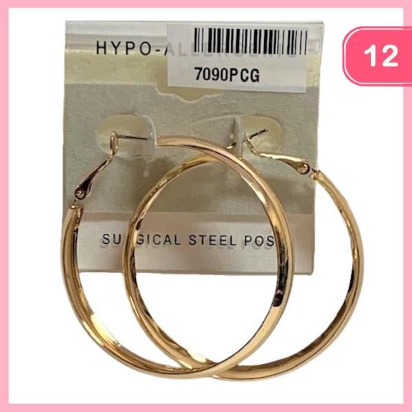 Steel Post Hoop Earrings (12 Units)