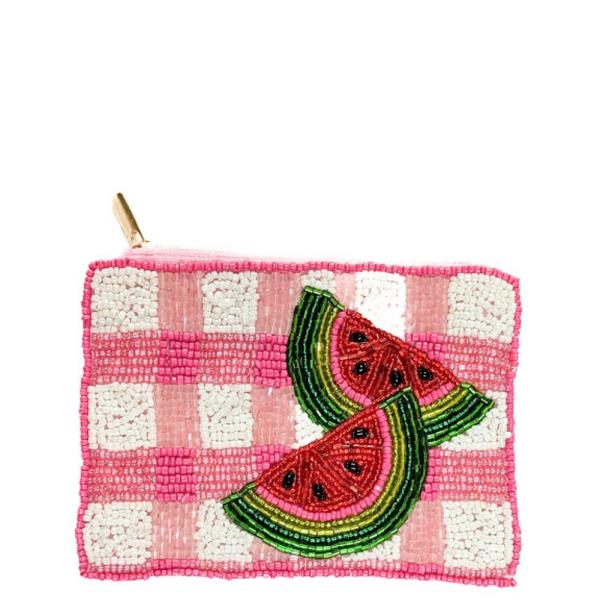 Watermelon Seed Bead Coin Purse