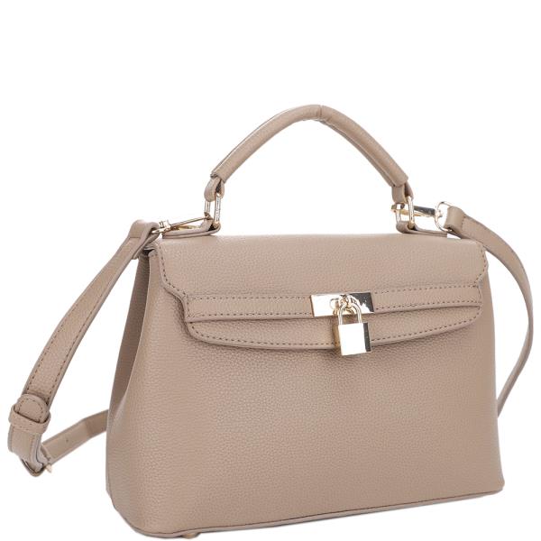 Modern Keylock Design Handle Satchel Bag
