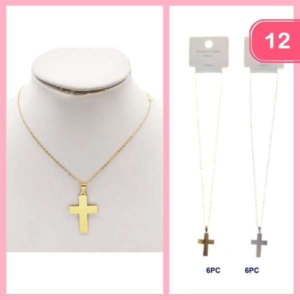 Cross Pendant Necklace (12 Units)