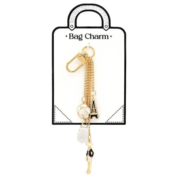 ROSE EIFFEL TOWER CHARM BAG CHARM KEYCHAIN