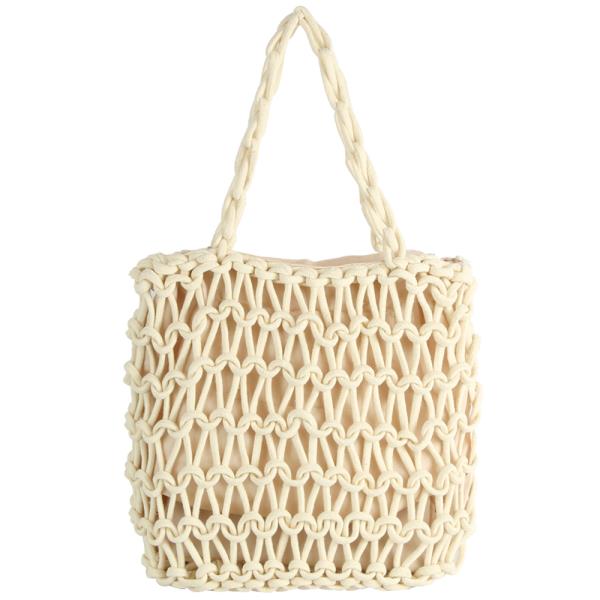 WOVEN NET CROCHET DESIGN SHOULDER BAG