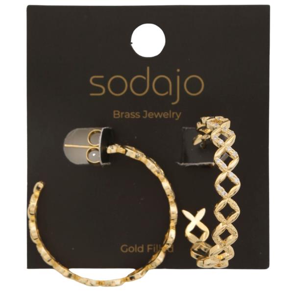 SODAJO ROUND LINK GOLD FILLED OPEN HOOP EARRING