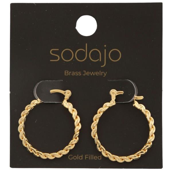 SODAJO Braided Gold Filled Hoop Earring