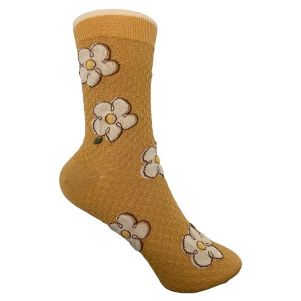 LARGE FLOWER TEXTURED ANKLE SOCKS