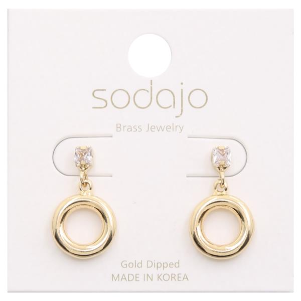 SODAJO Crystal Circle Link Gold Dipped Earring