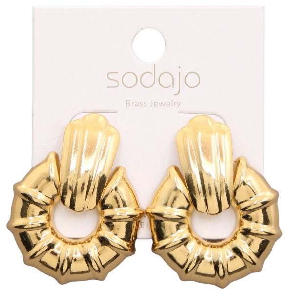 SODAJO Textured Metal Gold Dipped Earring