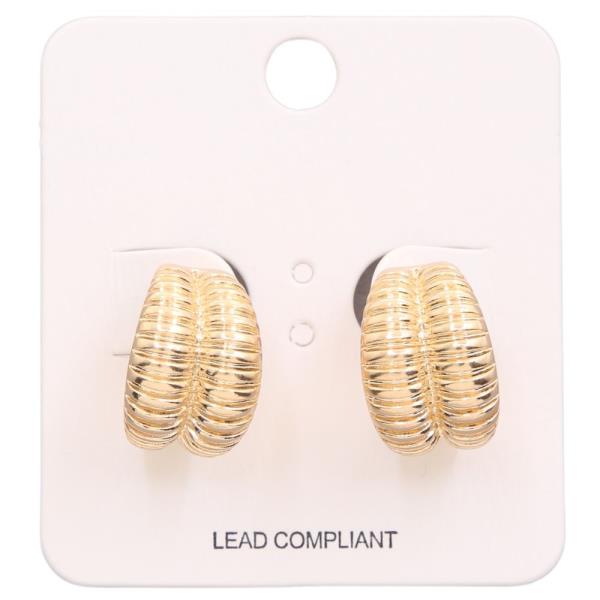 DOUBLE HOOP LINED METAL EARRING