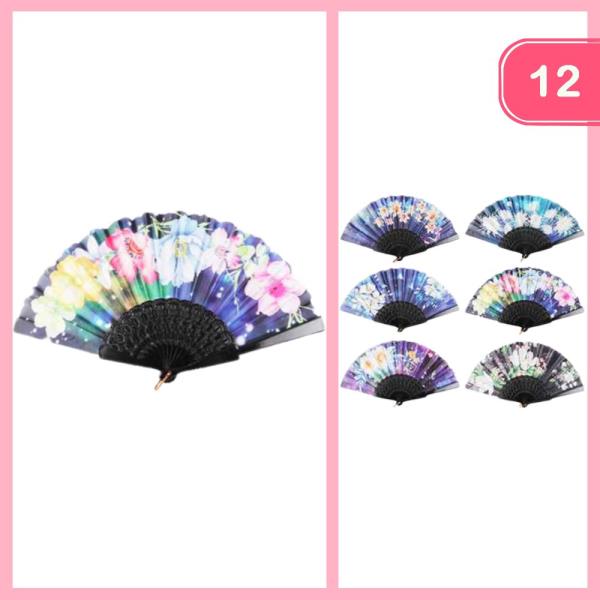 Flower Hand Fan (12 Units)