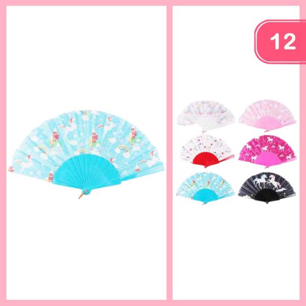 Unicorn Hand Fan (12 Units)