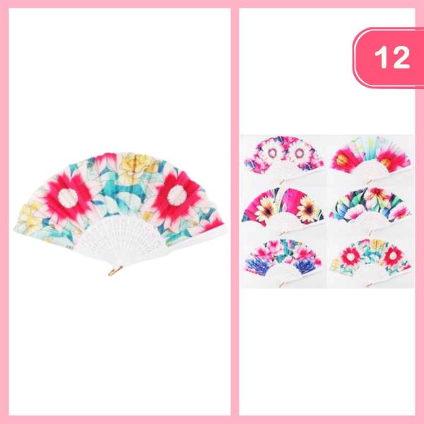 Flower Hand Fan (12 Units)