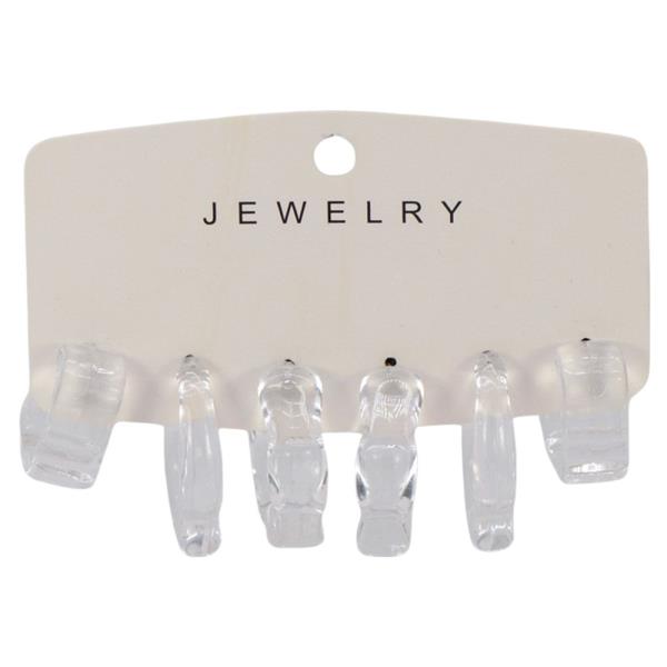 CLEAR MULTI HOOP EARRING SET