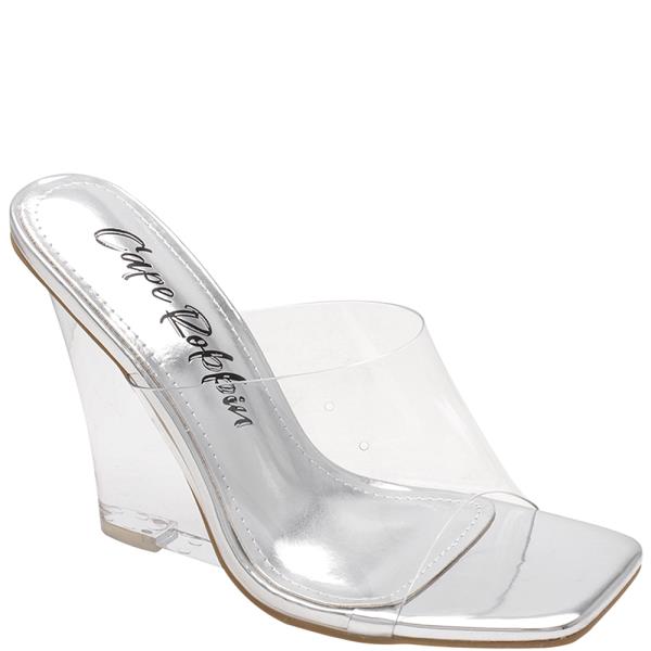 Wide Clear Band Wedge Heel (12 Pairs)