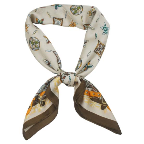 Astra Floral Flower Feather Border Print Scarf