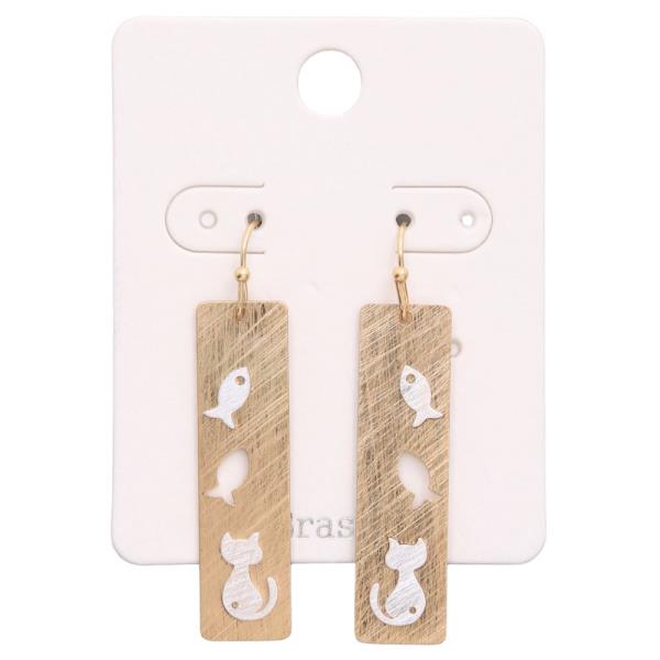 Brushed Metal Rectangle Earring