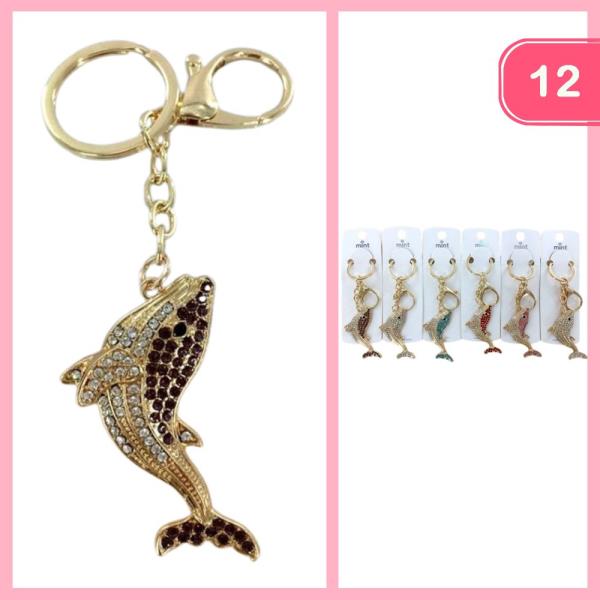 Rhinestone Whale Keychain (12 Units)