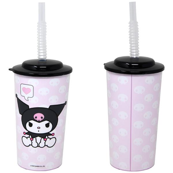 HELLO KITTY Kuromi PP Tumbler with Lid and Straw