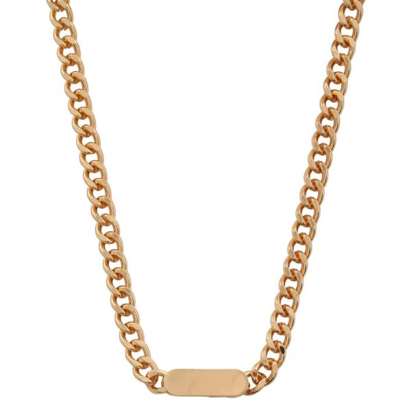SDJ Metal Bar Circle Link Metal Necklace