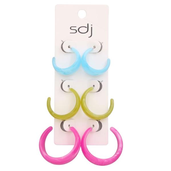 SDJ ASSORTED OPEN HOOP EARRING