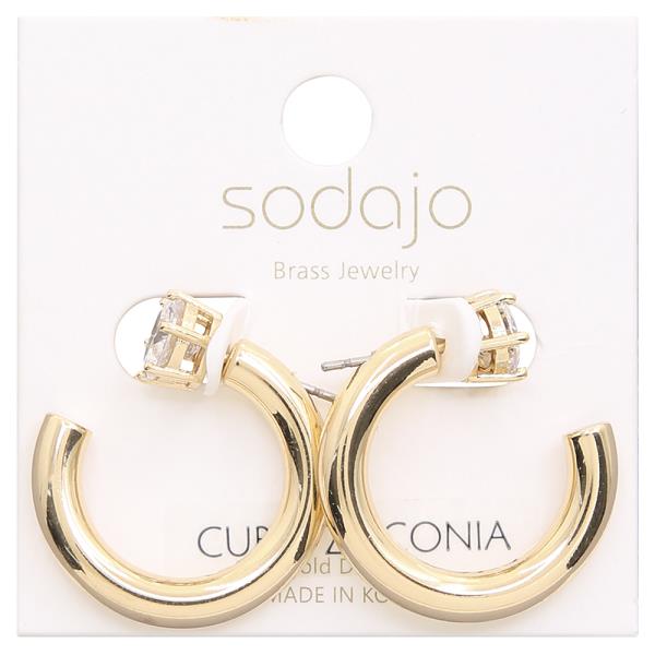 SODAJO GOLD DIPPED C HOOP EARRING