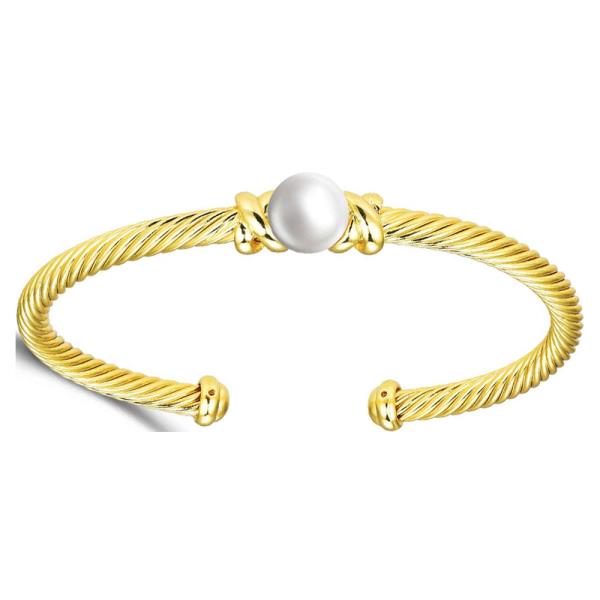 Pearl Station Cable Fashion Bracelet