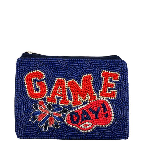 Game Day Seed Bead Coin Bag