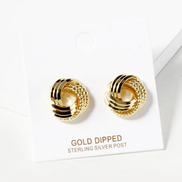 Gold Dipped Knot Post Earring