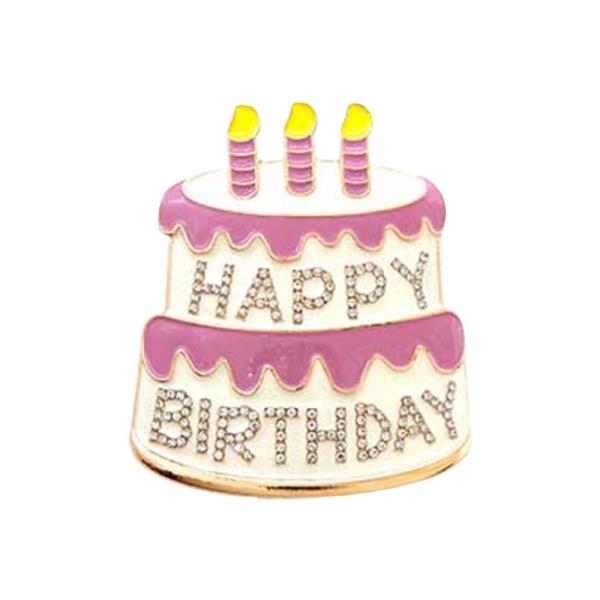 HAPPY BIRTHDAY CAKE BROOCH