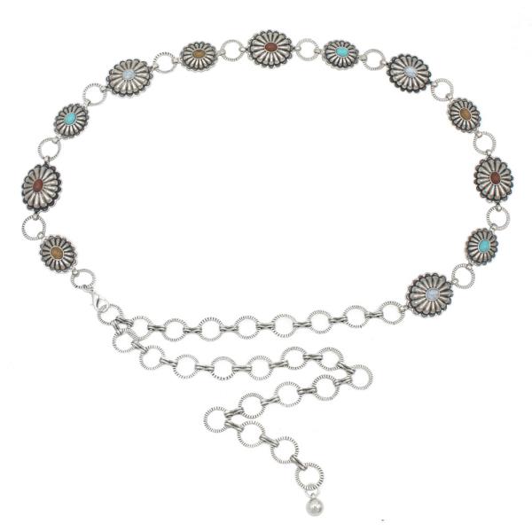 Cab Florette Concho Chain Link Western Belt