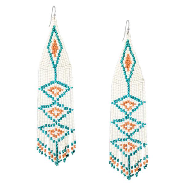 Seed Bead Bohemian Tassel Earring