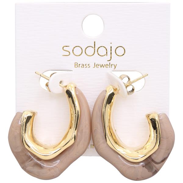 SODAJO Gold Dipped Acetate Open Hoop Earring