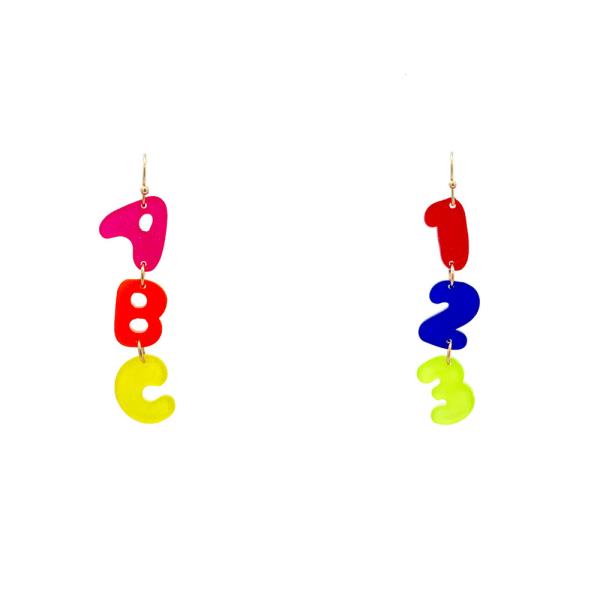 TEACHER ABC 123 DROP EARRING