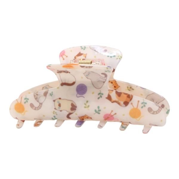 Cat Print Hair Claw Clip