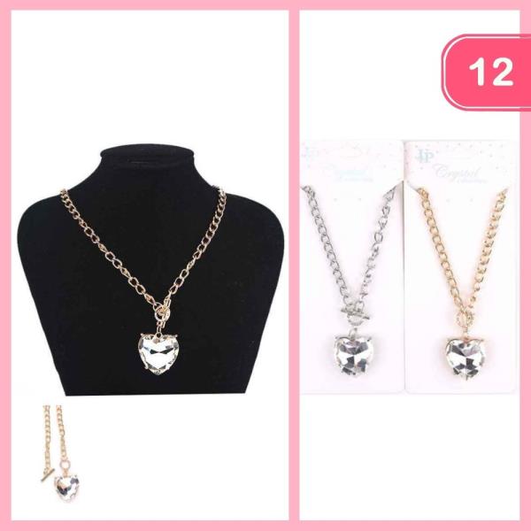 Heart Toggle Necklace (12 Units)